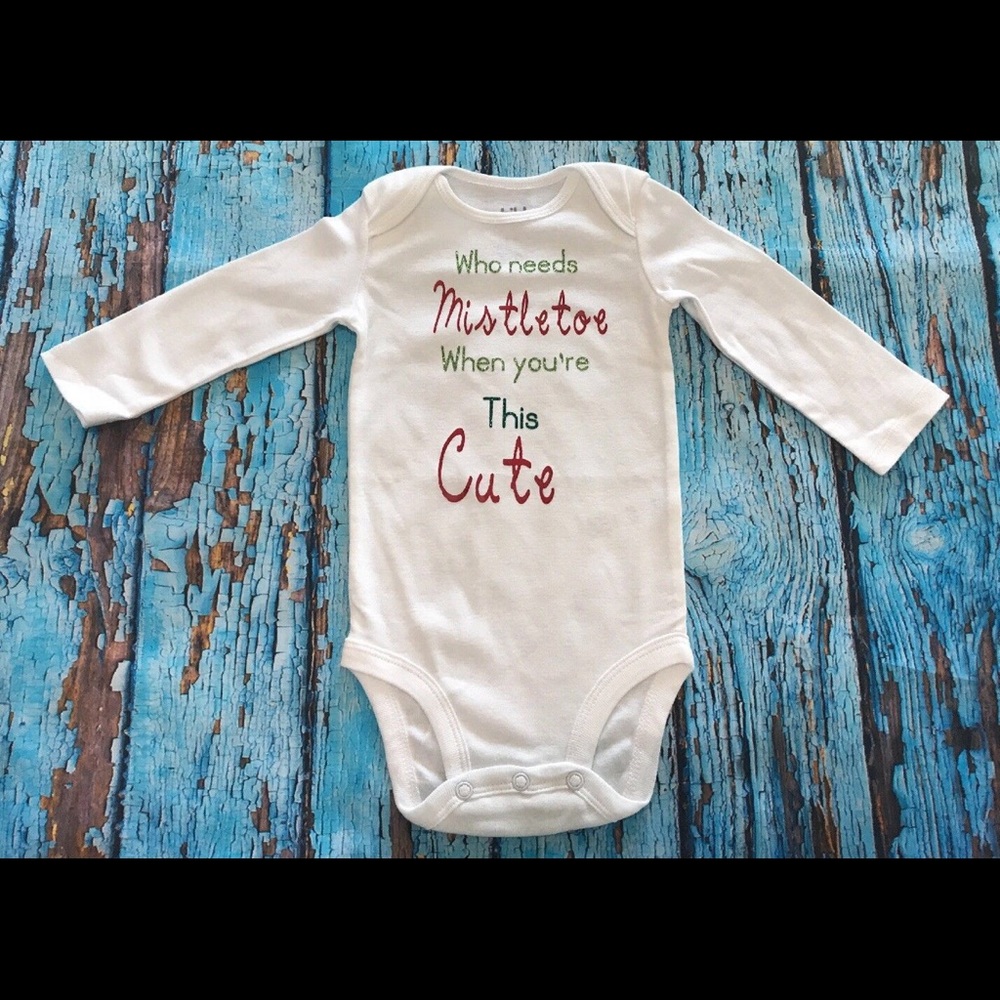 Boutique baby onesie. Holiday, Christmas 3-6 mo